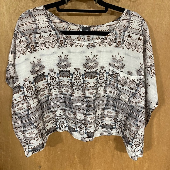 #185- SPARKLE AND FADE- Silk Crop Top - Picture 1 of 5